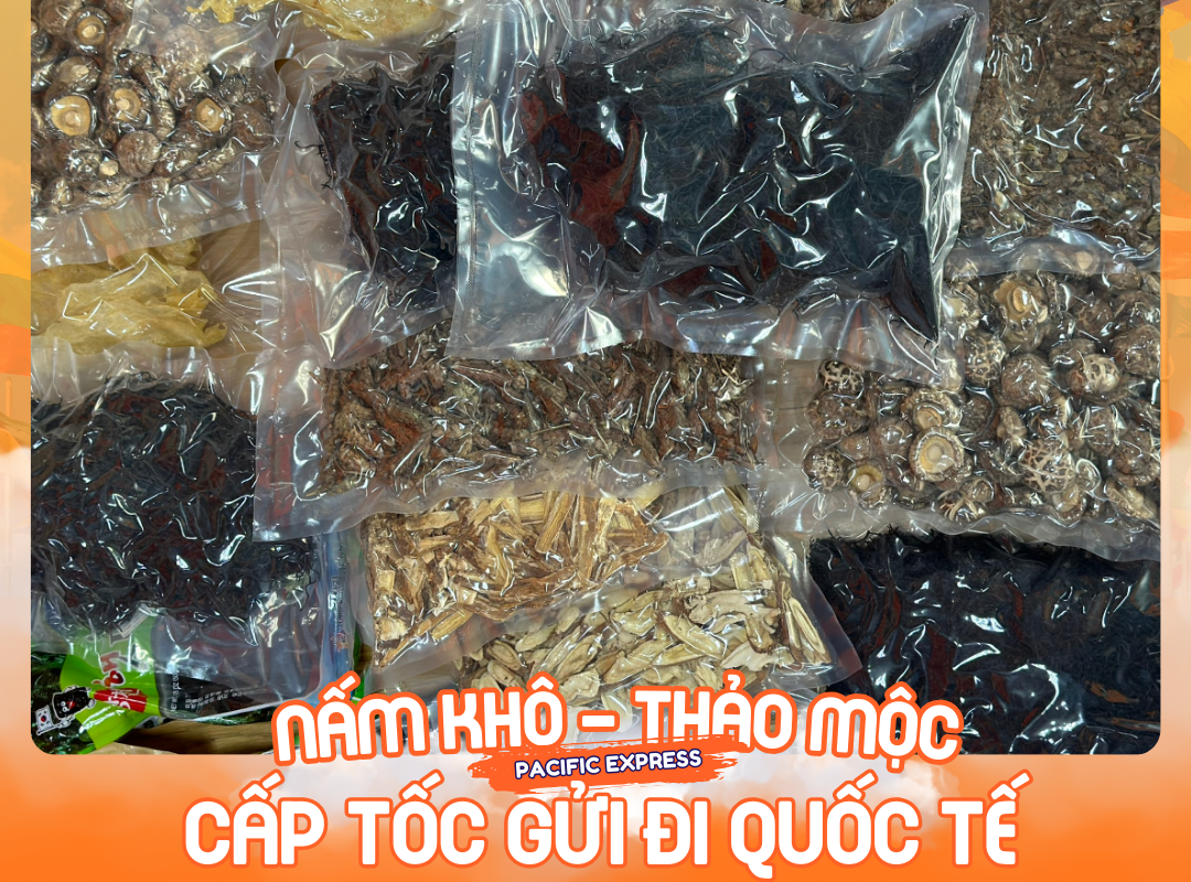Pacific Express - gửi nấm khô thảo dược đi quốc tế